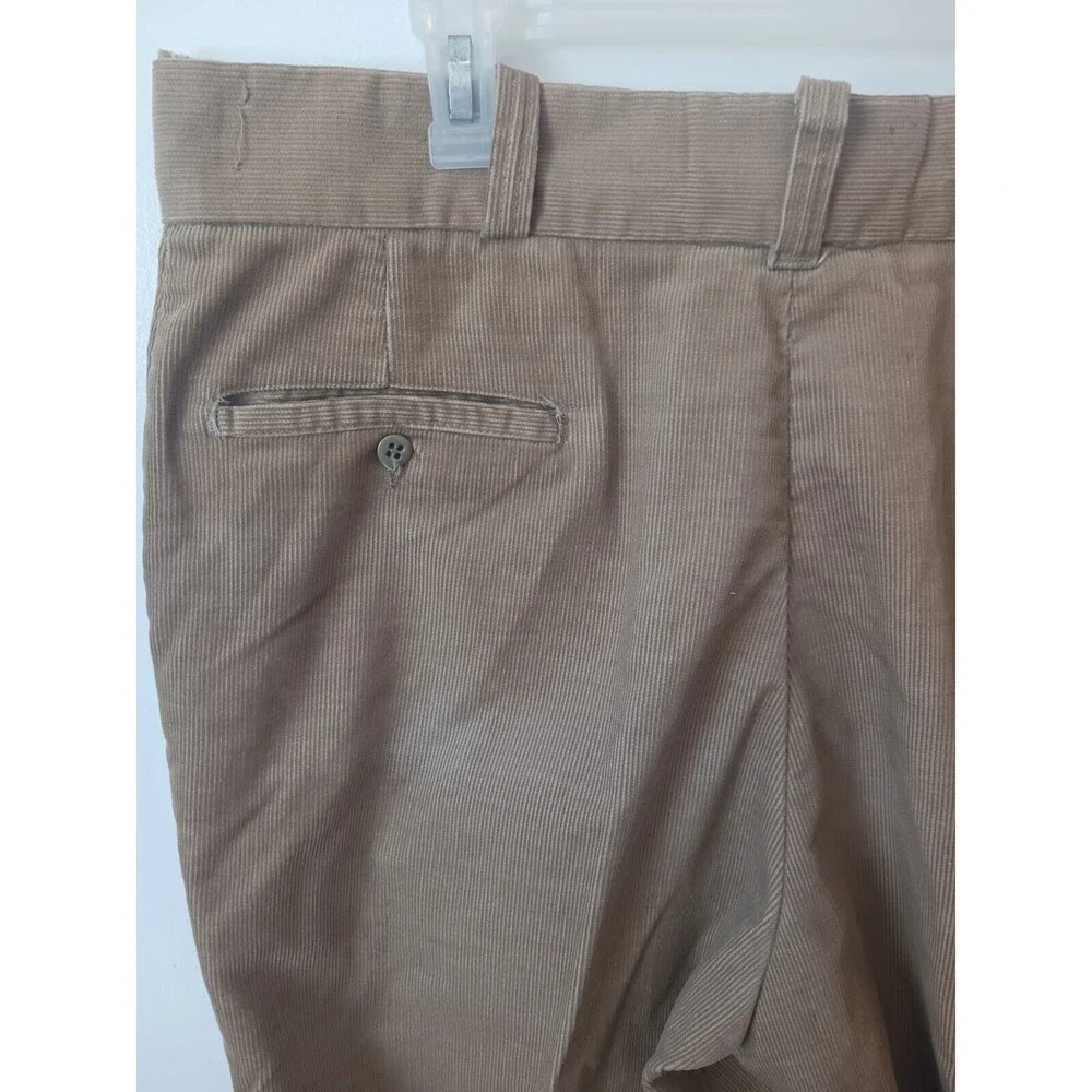 Vtg JC Penney Big Mac Corduroy Pants Mens 40X28 Tan Permanent Press Baggy Wide
